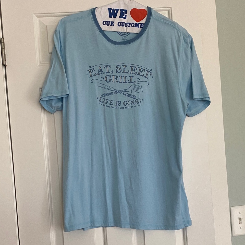 Life Is Good Men's Light Blue Short Sleeve Tee